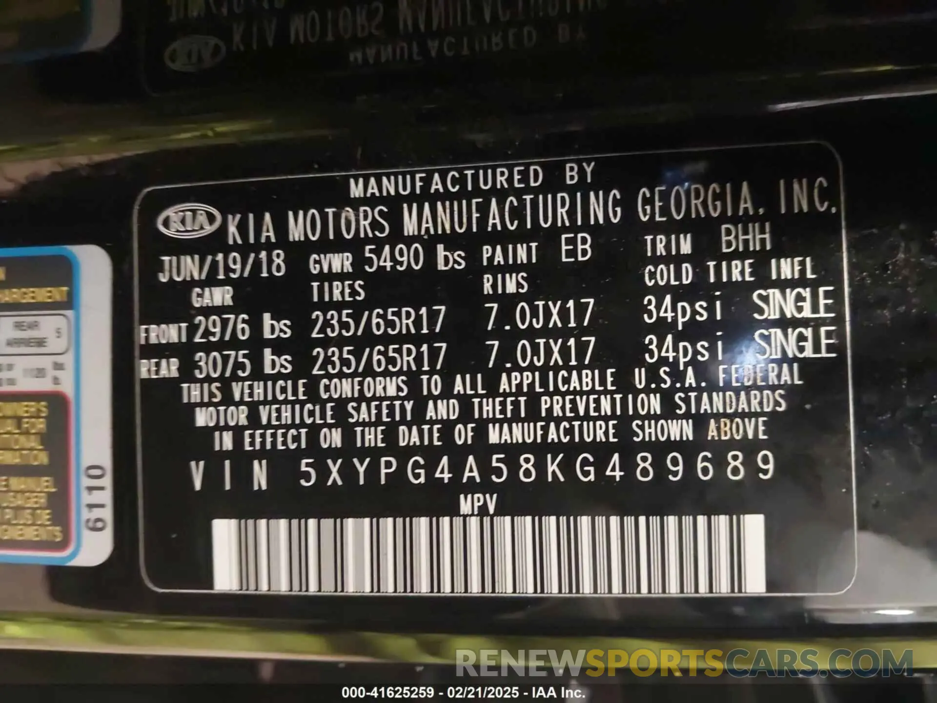 9 fotografías del automóvil dañado 5XYPG4A58KG489689 KIA SORENTO 2019