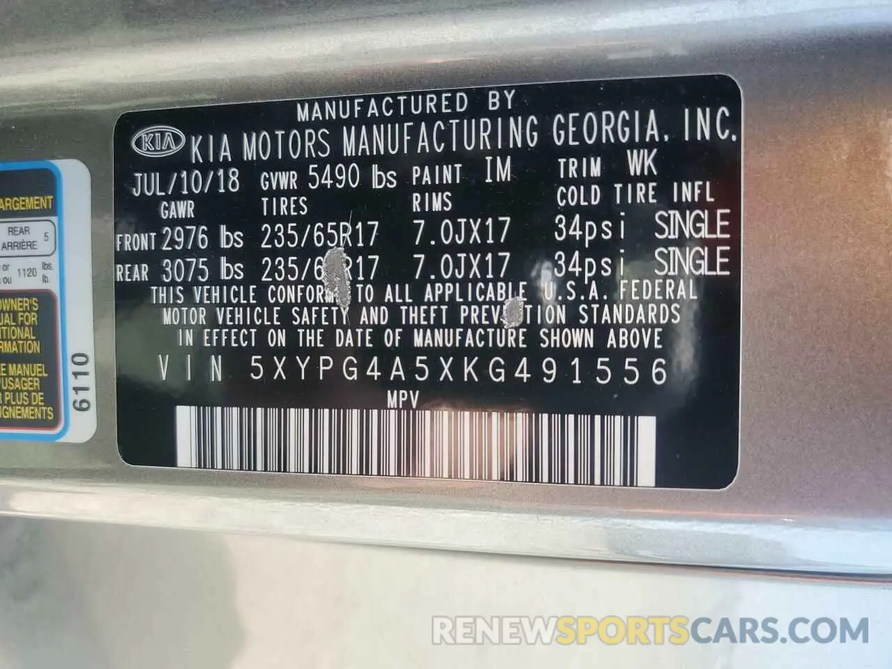 14 fotografías del automóvil dañado 5XYPG4A5XKG491556 KIA SORENTO 2019