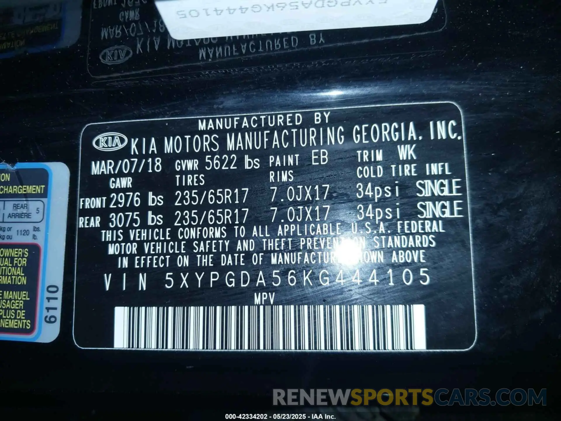 9 fotografías del automóvil dañado 5XYPGDA56KG444105 KIA SORENTO 2019