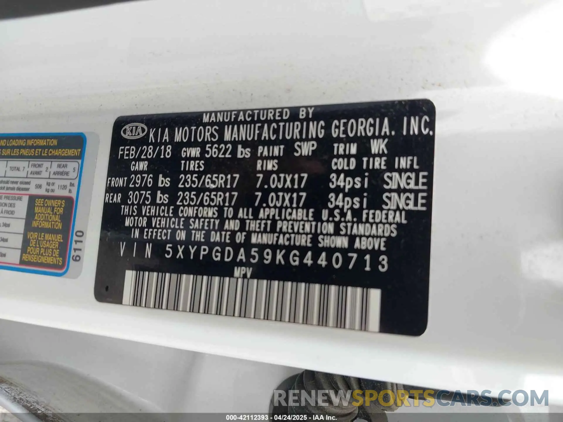 9 fotografías del automóvil dañado 5XYPGDA59KG440713 KIA SORENTO 2019