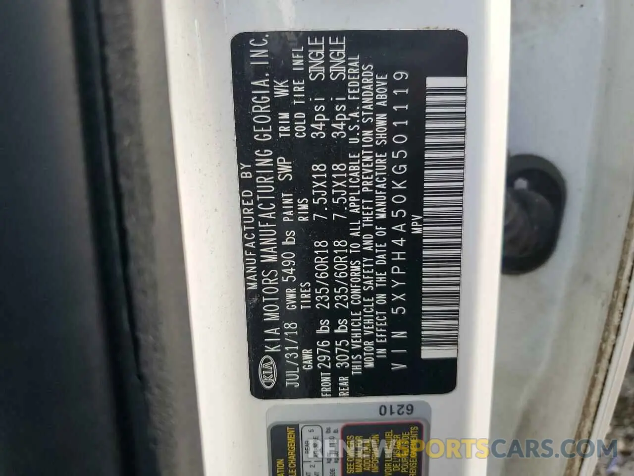 13 fotografías del automóvil dañado 5XYPH4A50KG501119 KIA SORENTO 2019