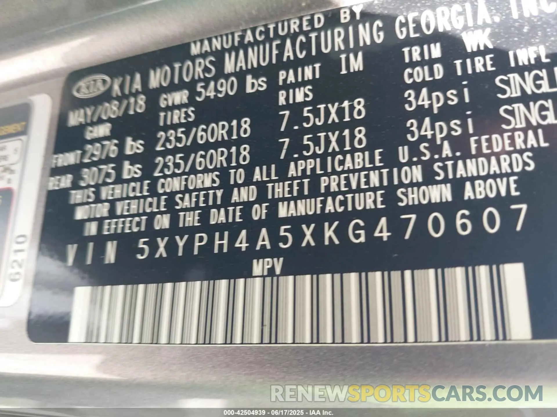 9 fotografías del automóvil dañado 5XYPH4A5XKG470607 KIA SORENTO 2019
