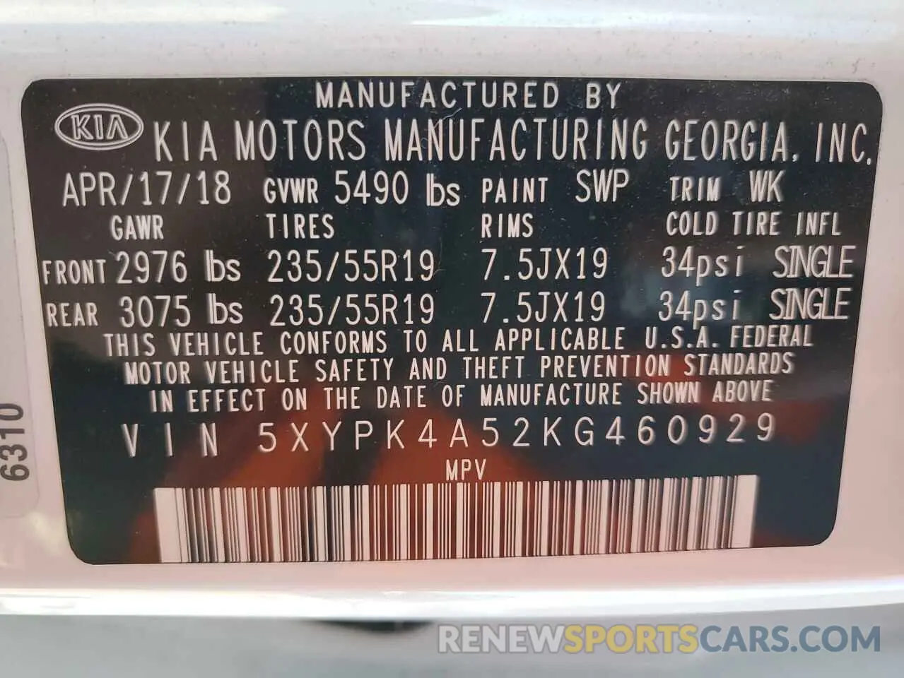 16 fotografías del automóvil dañado 5XYPK4A52KG460929 KIA SORENTO 2019