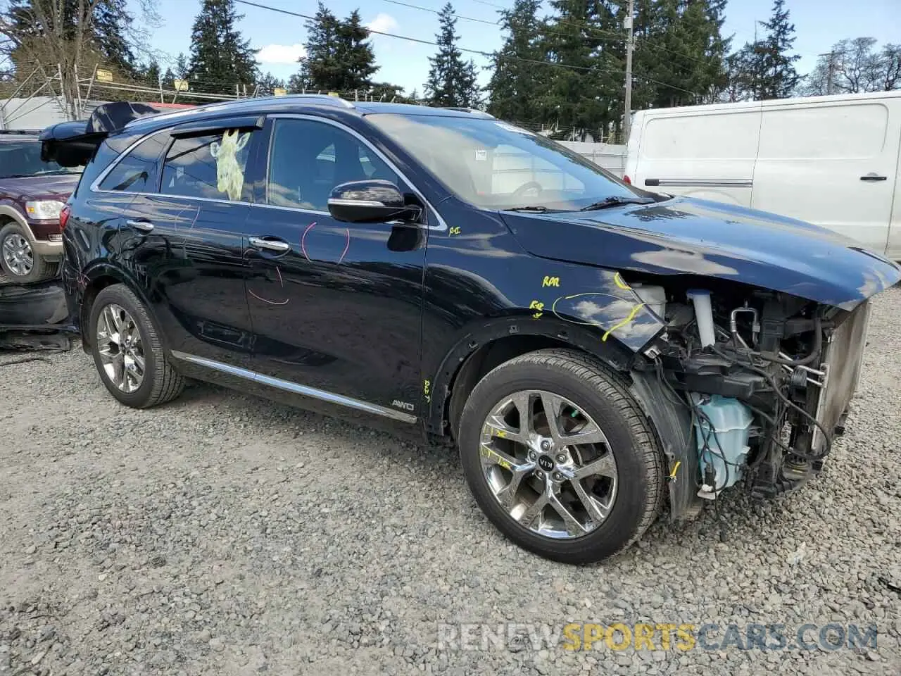 4 fotografías del automóvil dañado 5XYPKDA51KG522319 KIA SORENTO 2019