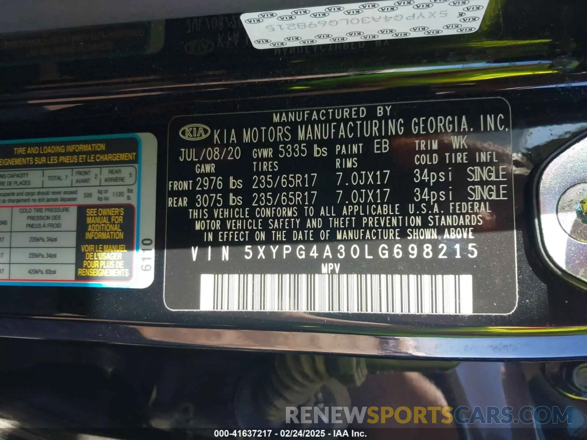 9 fotografías del automóvil dañado 5XYPG4A30LG698215 KIA SORENTO 2020