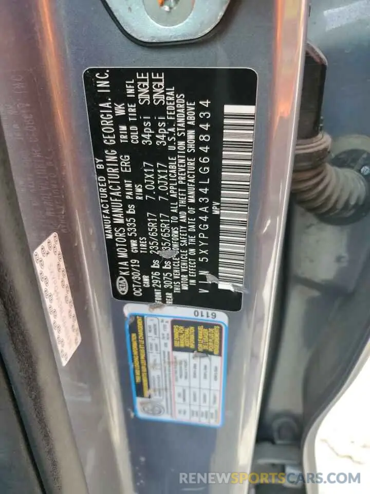 14 fotografías del automóvil dañado 5XYPG4A34LG648434 KIA SORENTO 2020