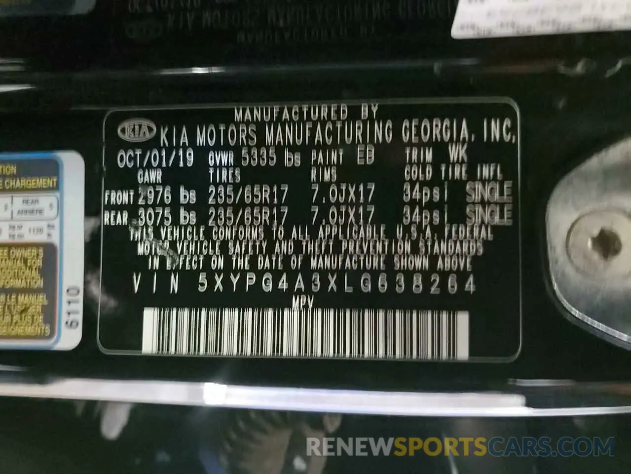 13 fotografías del automóvil dañado 5XYPG4A3XLG638264 KIA SORENTO 2020
