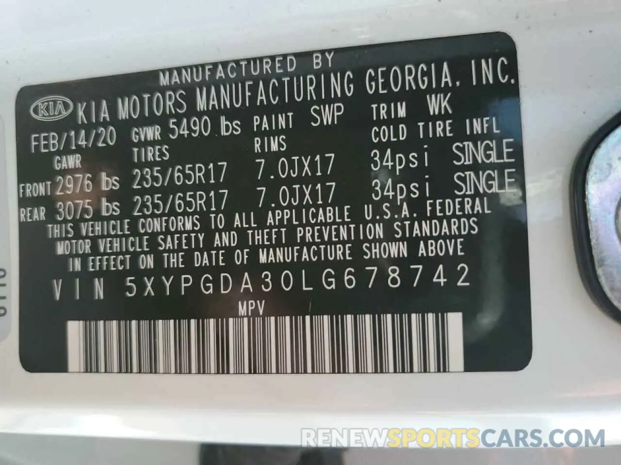 13 fotografías del automóvil dañado 5XYPGDA30LG678742 KIA SORENTO 2020