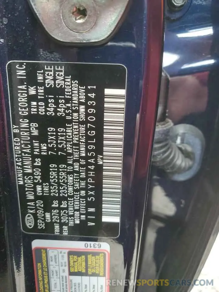 13 fotografías del automóvil dañado 5XYPH4A59LG709341 KIA SORENTO 2020