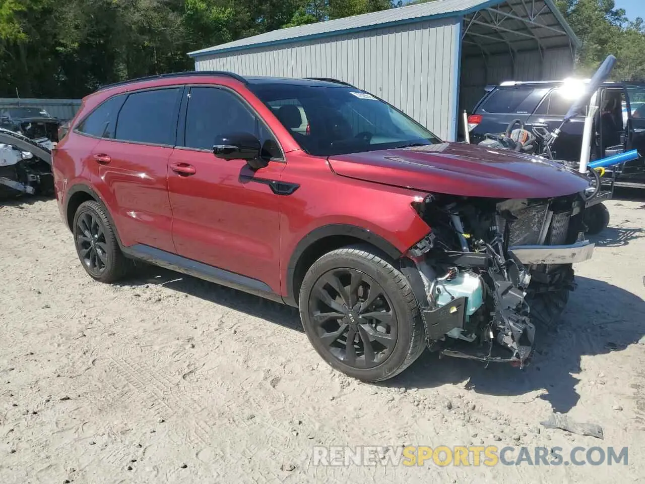 4 fotografías del automóvil dañado 5XYRK4LF0MG044721 KIA SORENTO 2021
