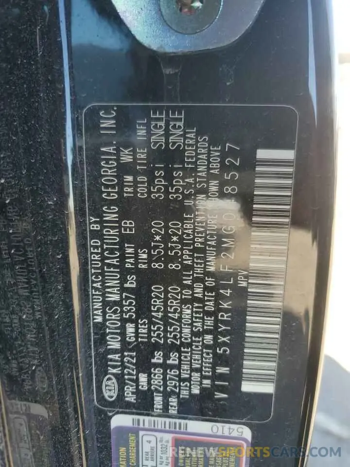 14 fotografías del automóvil dañado 5XYRK4LF2MG048527 KIA SORENTO 2021