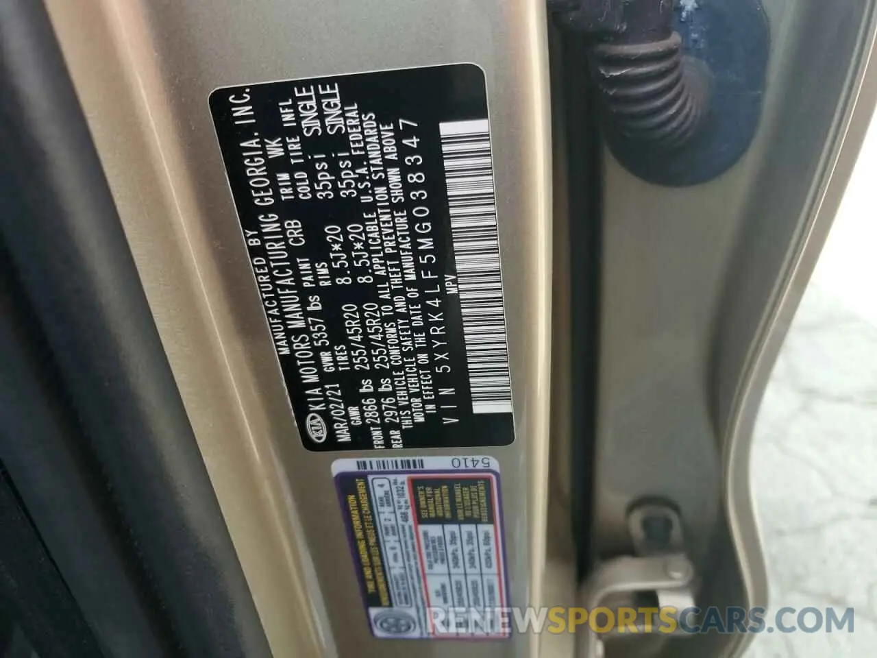 12 fotografías del automóvil dañado 5XYRK4LF5MG038347 KIA SORENTO 2021
