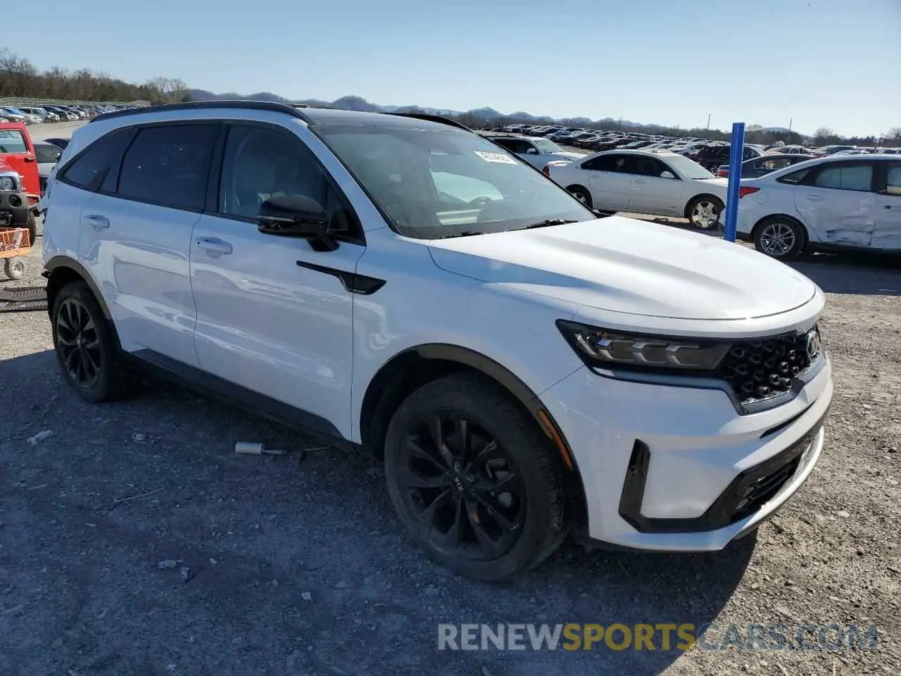 4 fotografías del automóvil dañado 5XYRK4LF8MG035362 KIA SORENTO 2021