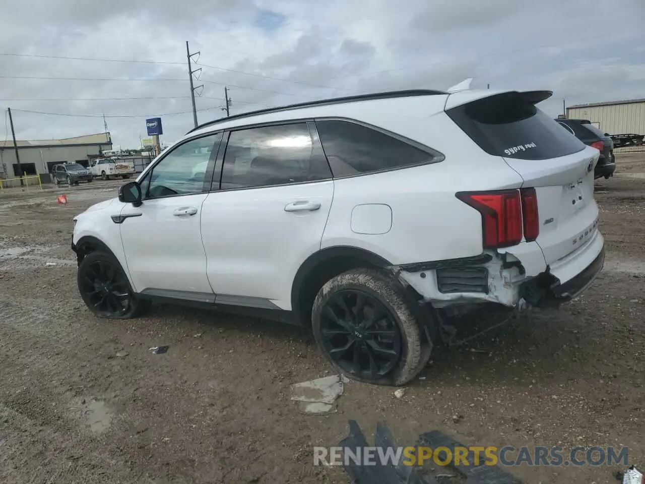 2 fotografías del automóvil dañado 5XYRKDLFXMG009863 KIA SORENTO 2021