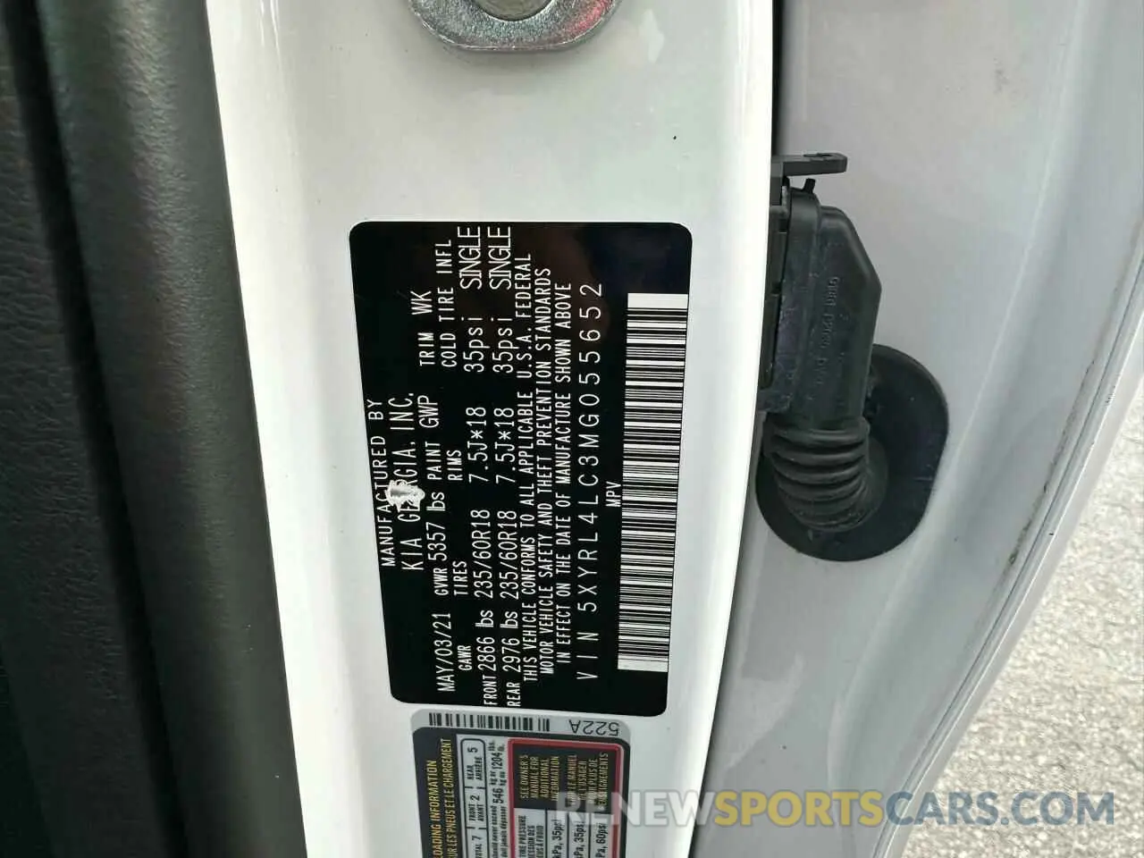 10 fotografías del automóvil dañado 5XYRL4LC3MG055652 KIA SORENTO 2021