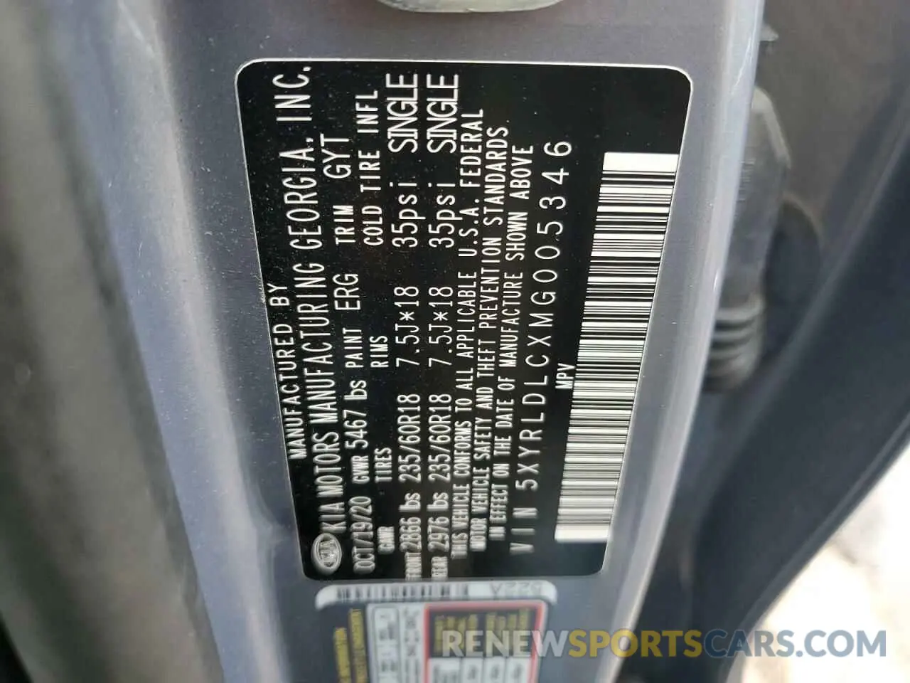 15 fotografías del automóvil dañado 5XYRLDLCXMG005346 KIA SORENTO 2021