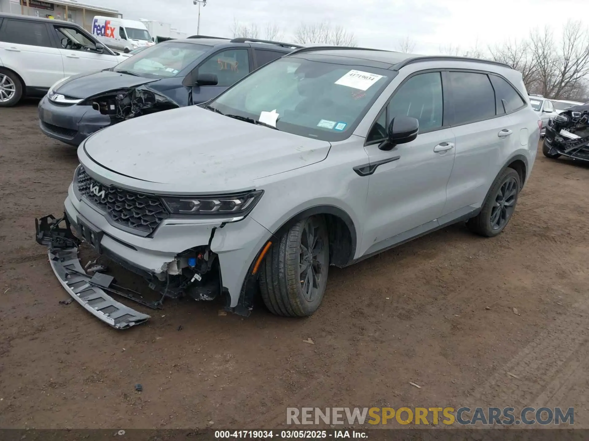 2 fotografías del automóvil dañado 5XYRKDLF3NG160853 KIA SORENTO 2022