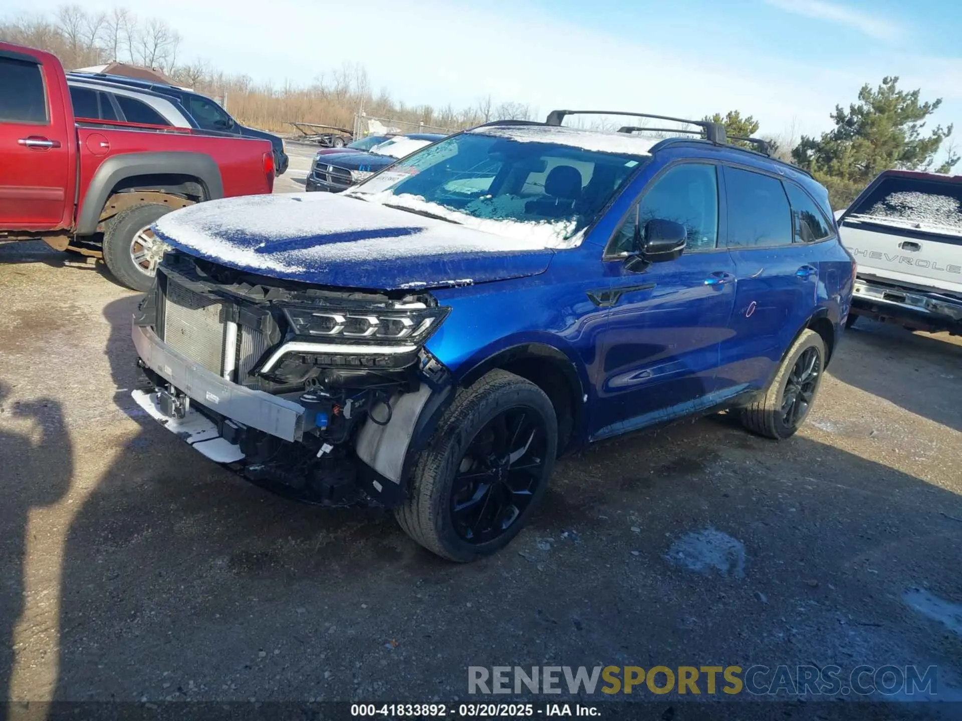 2 fotografías del automóvil dañado 5XYRKDLF5NG119107 KIA SORENTO 2022