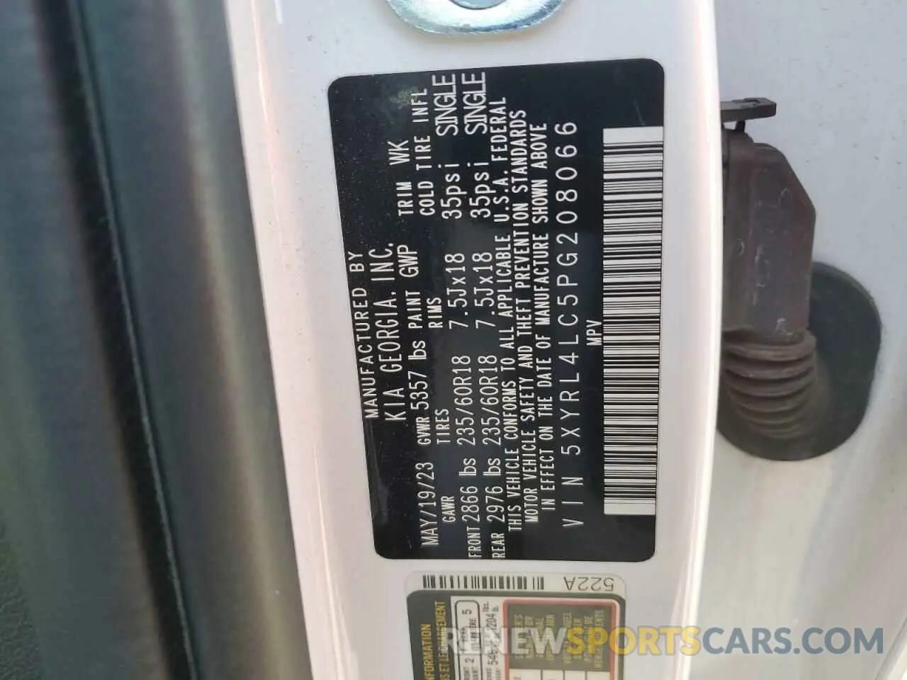 13 fotografías del automóvil dañado 5XYRL4LC5PG208066 KIA SORENTO 2023