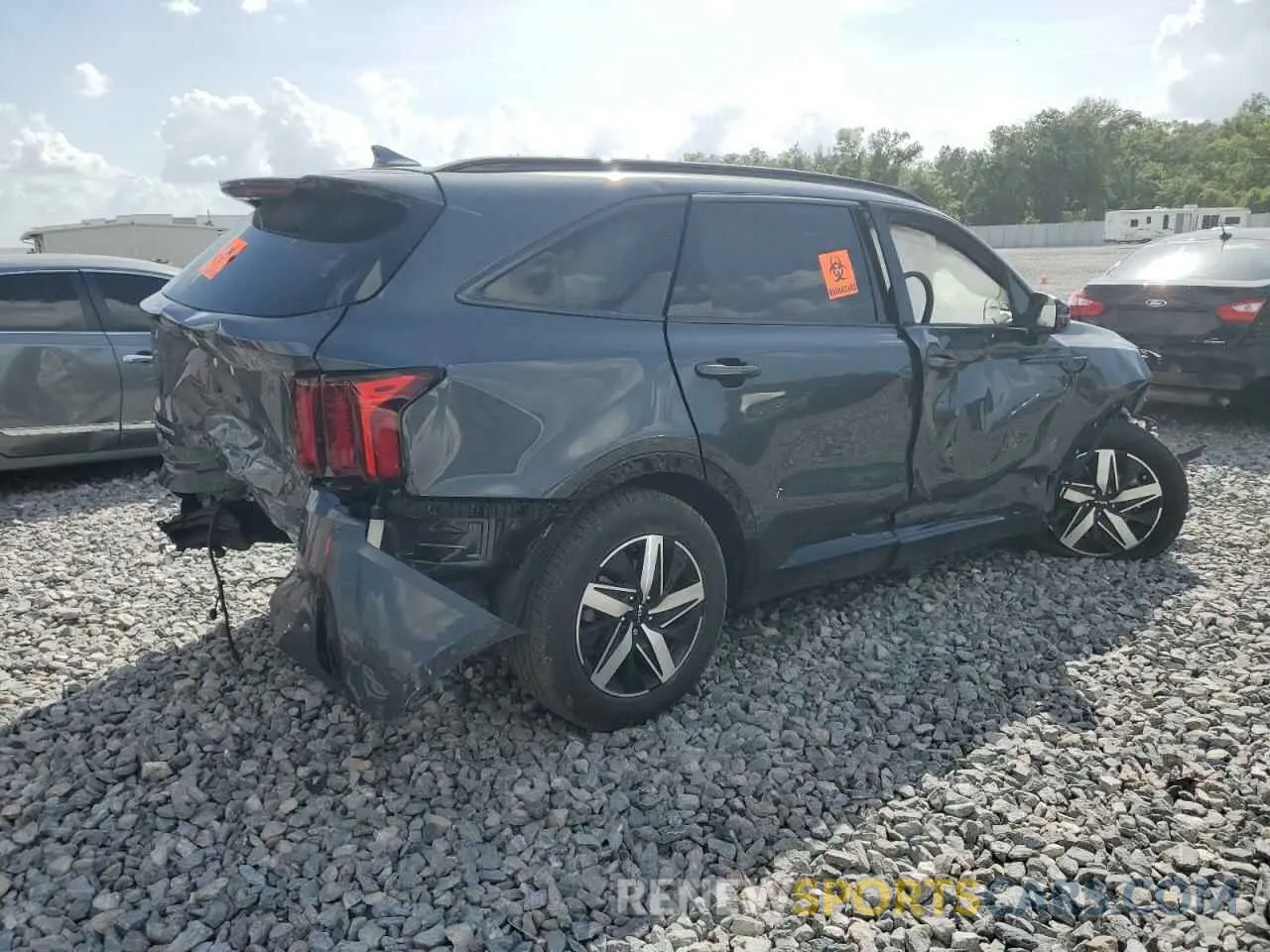 3 fotografías del automóvil dañado 5XYRL4LC5PG222422 KIA SORENTO 2023