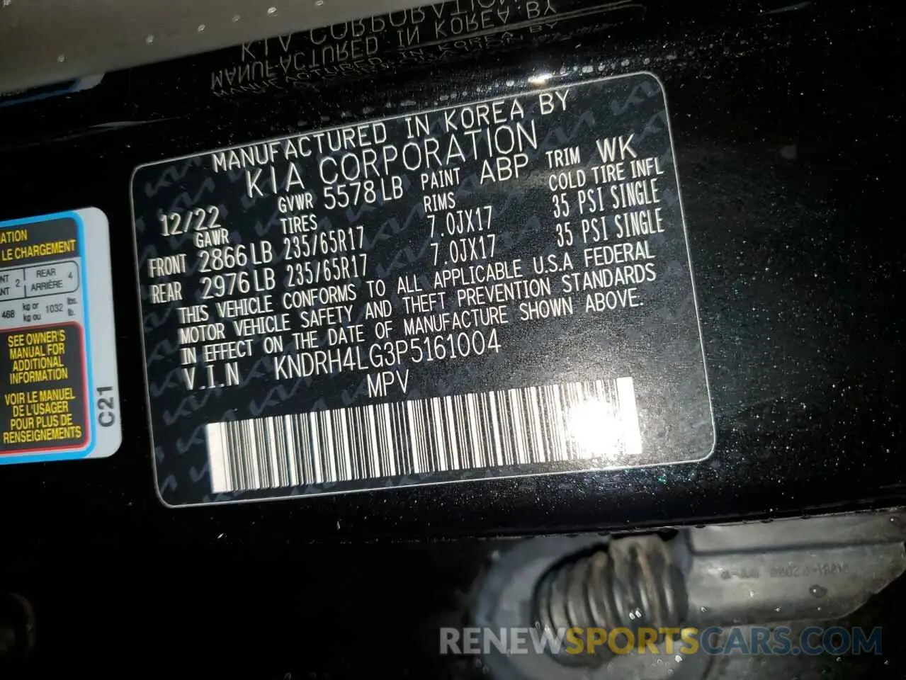 15 fotografías del automóvil dañado KNDRH4LG3P5161004 KIA SORENTO 2023
