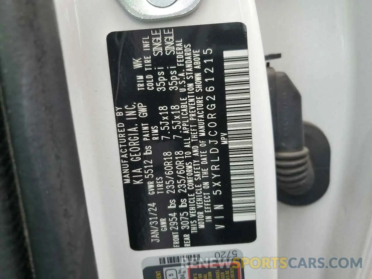 13 fotografías del automóvil dañado 5XYRLDJC0RG261215 KIA SORENTO 2024