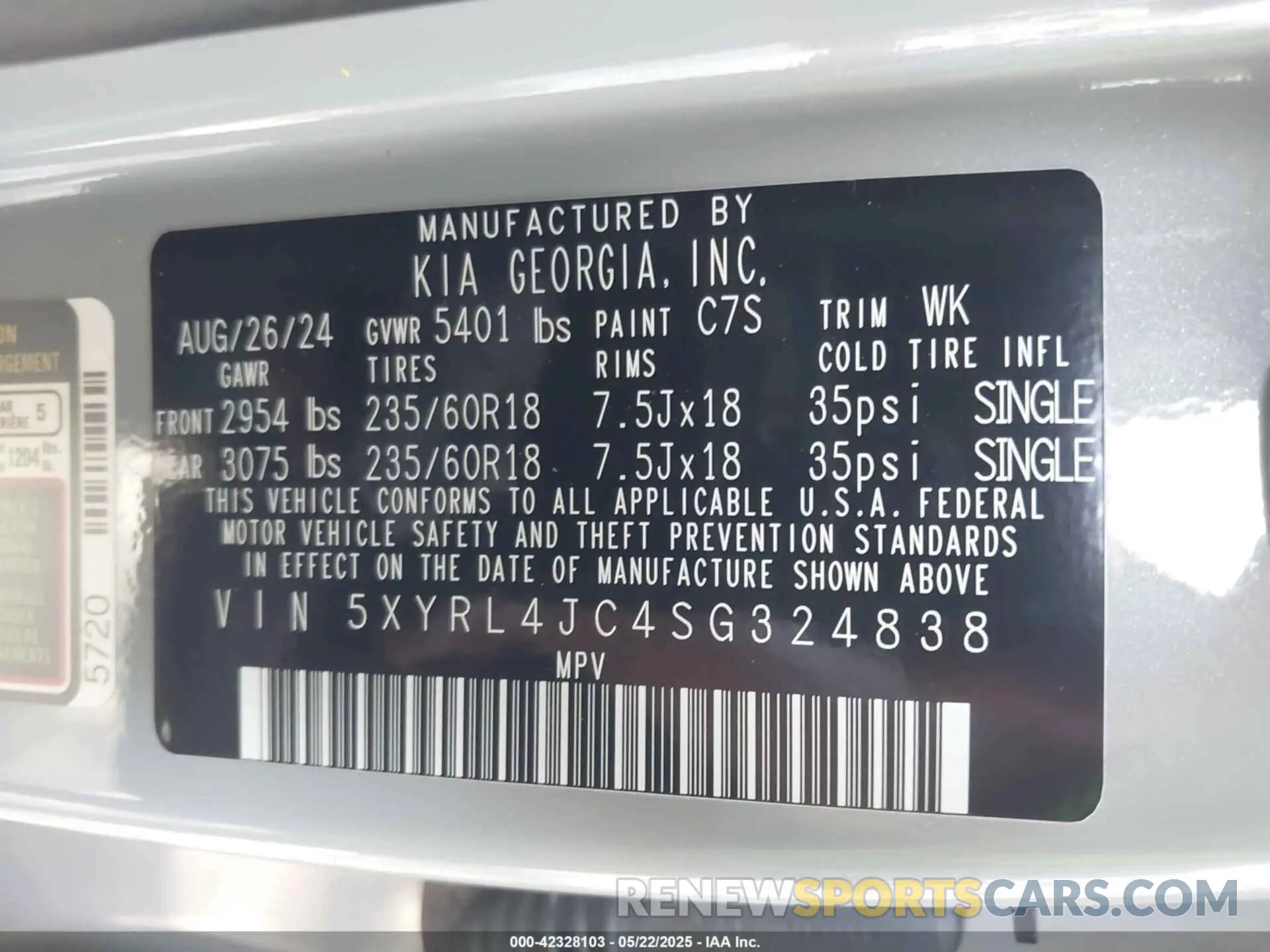9 fotografías del automóvil dañado 5XYRL4JC4SG324838 KIA SORENTO 2025