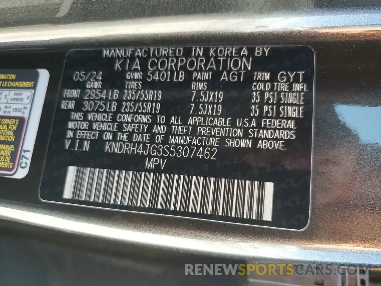 13 fotografías del automóvil dañado KNDRH4JG3S5307462 KIA SORENTO 2025