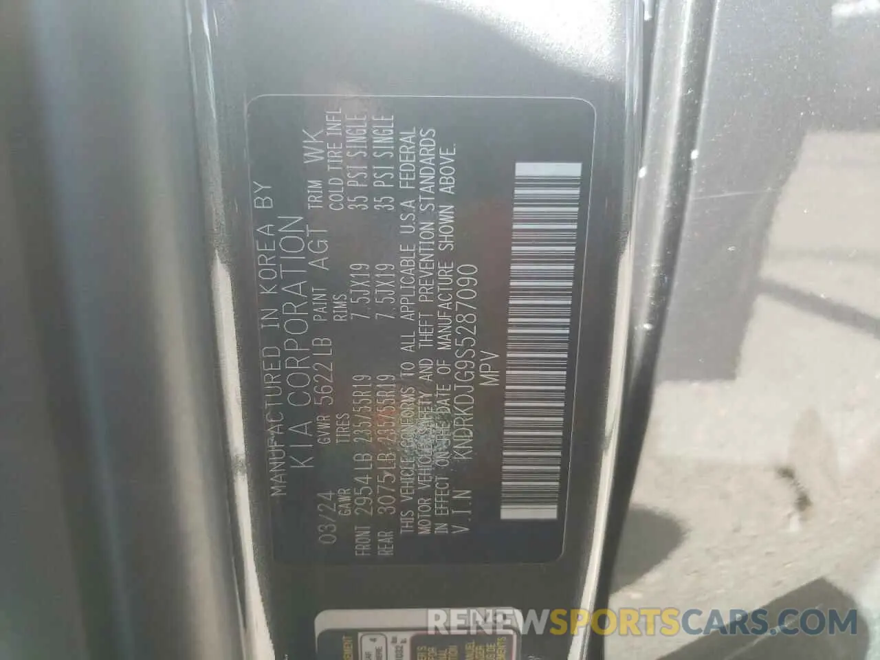15 fotografías del automóvil dañado KNDRKDJG9S5287090 KIA SORENTO 2025