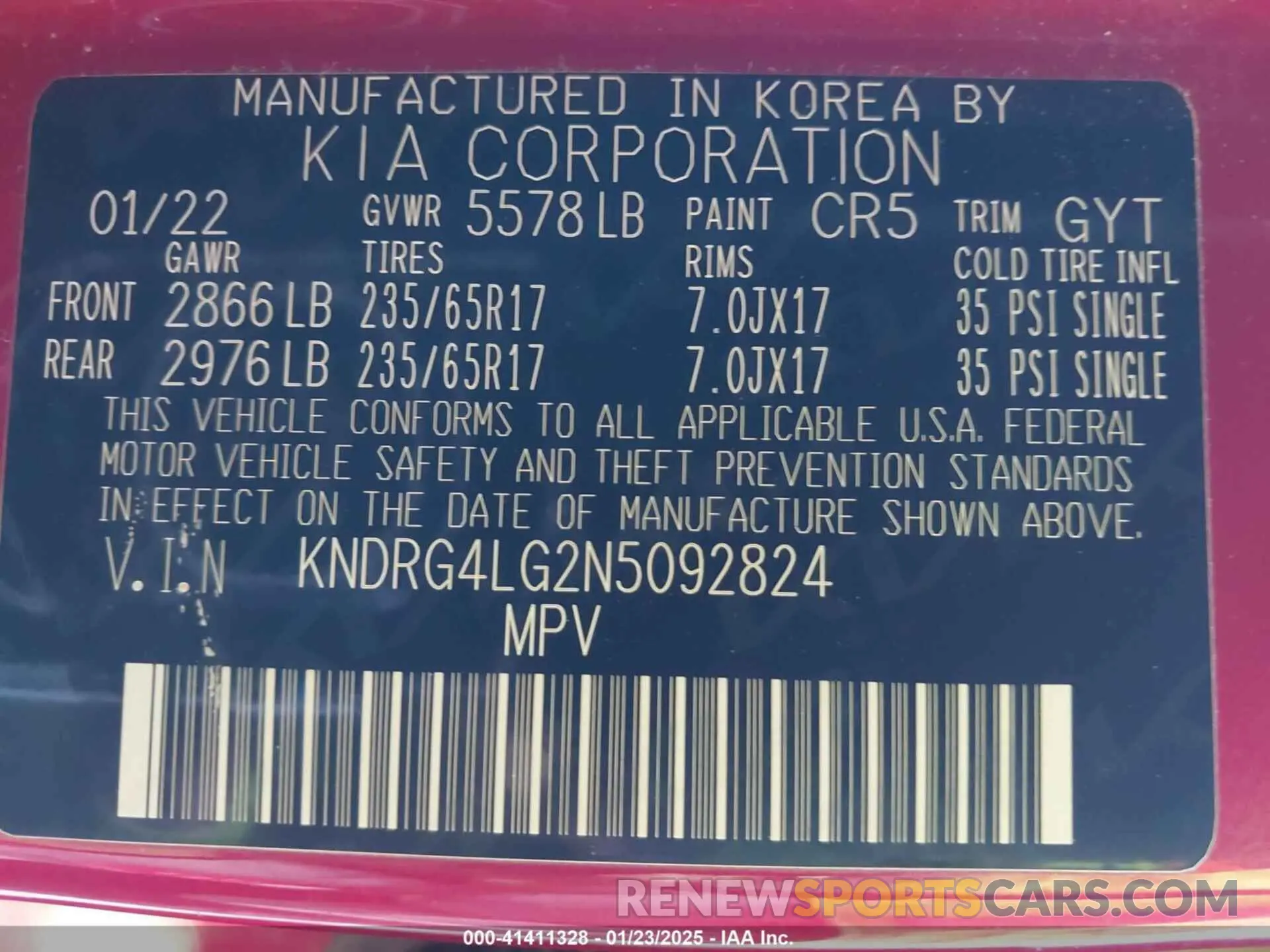 9 fotografías del automóvil dañado KNDRG4LG2N5092824 KIA SORENTO HYBRID 2022