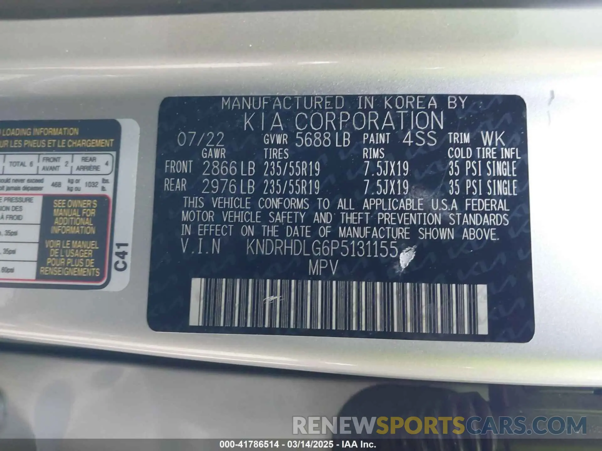 9 fotografías del automóvil dañado KNDRHDLG6P5131155 KIA SORENTO HYBRID 2023
