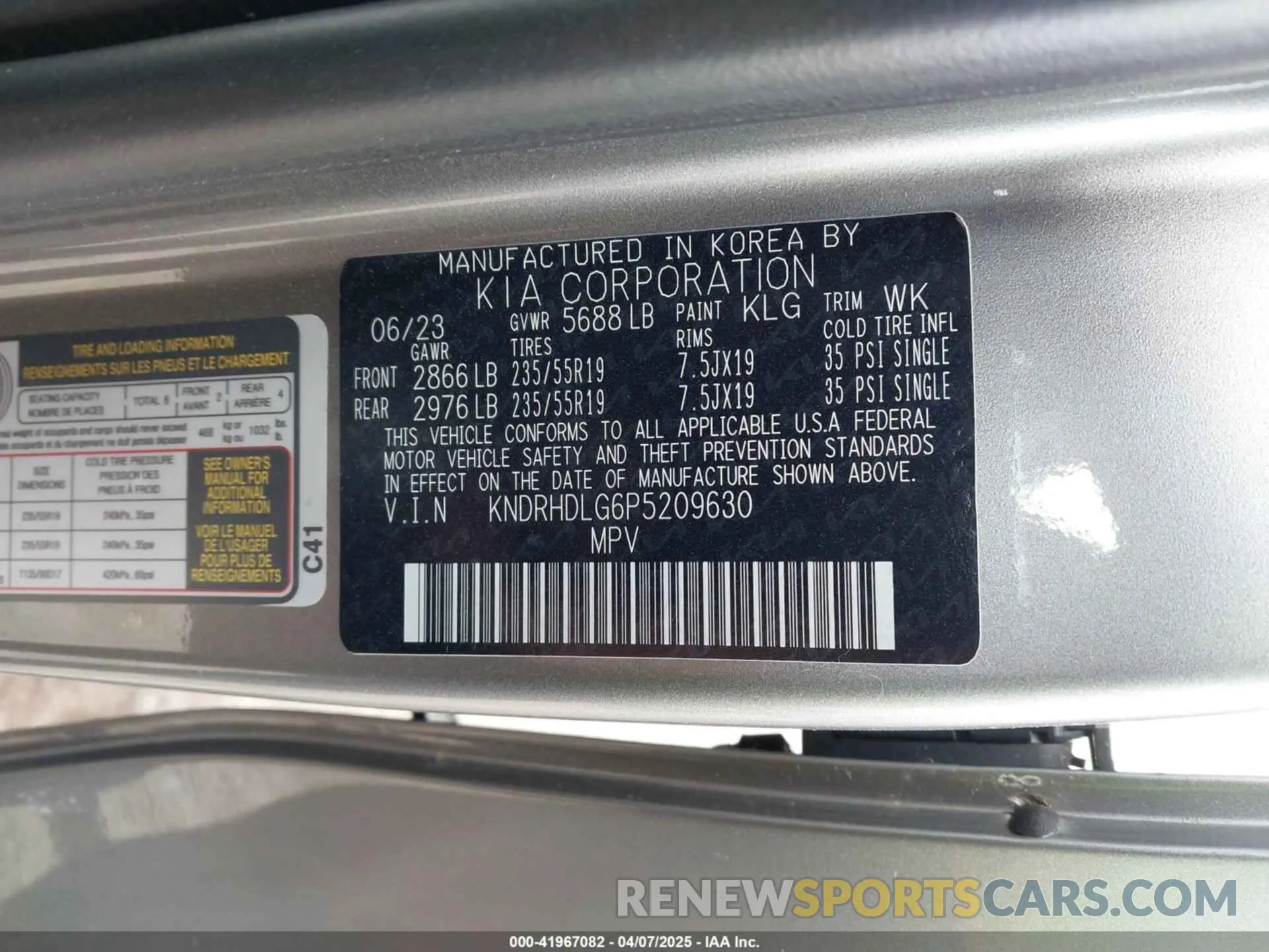9 fotografías del automóvil dañado KNDRHDLG6P5209630 KIA SORENTO HYBRID 2023