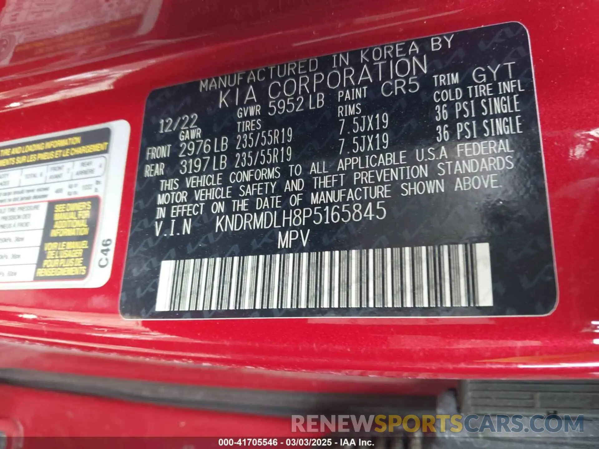9 fotografías del automóvil dañado KNDRMDLH8P5165845 KIA SORENTO PLUG-IN HYBRID 2023