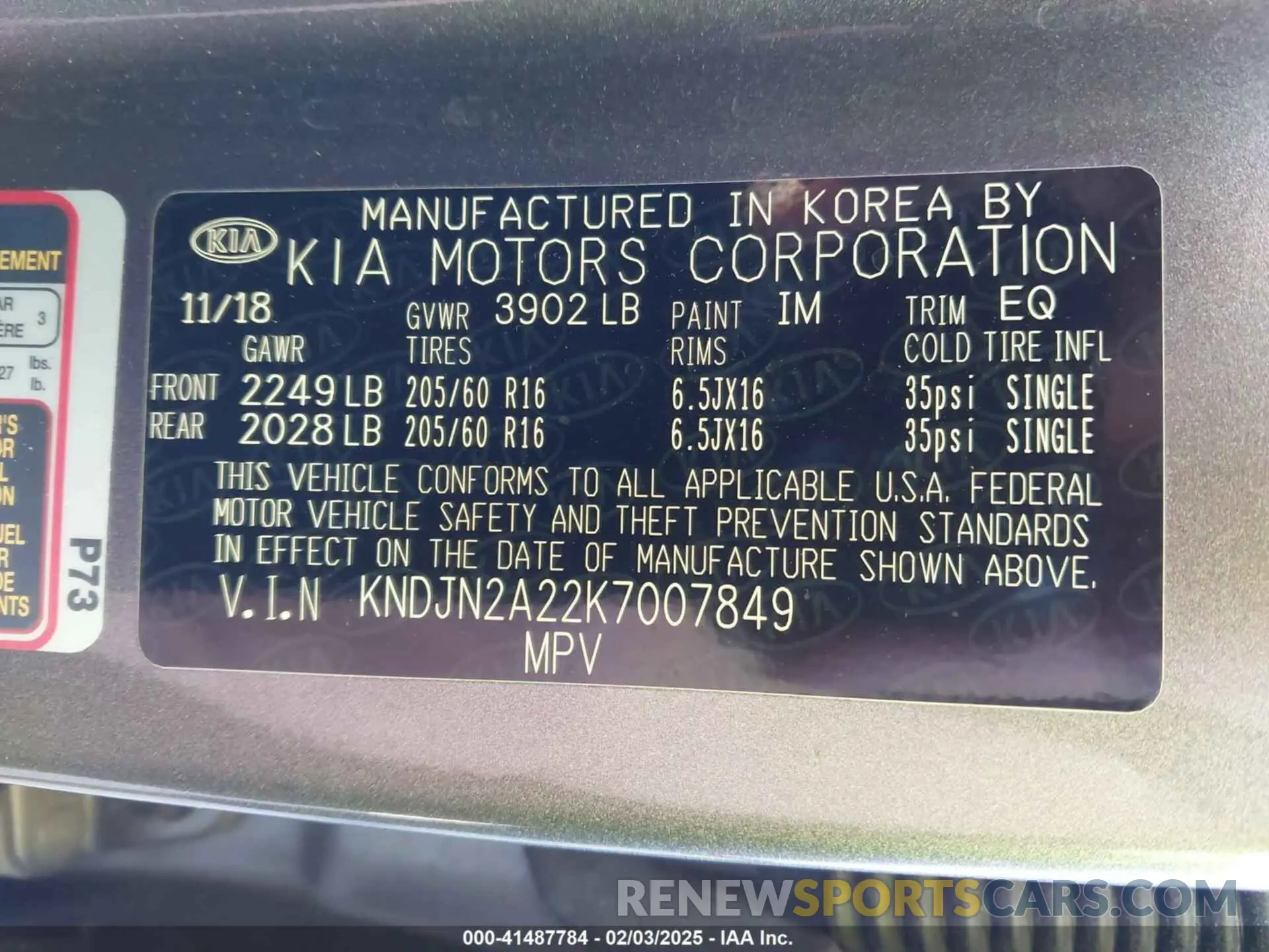 9 fotografías del automóvil dañado KNDJN2A22K7007849 KIA SOUL 2019
