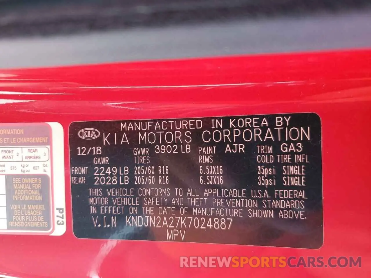 12 fotografías del automóvil dañado KNDJN2A27K7024887 KIA SOUL 2019