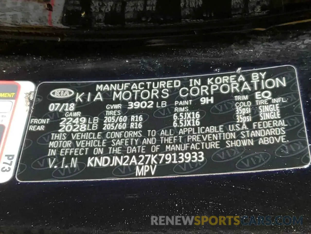13 fotografías del automóvil dañado KNDJN2A27K7913933 KIA SOUL 2019