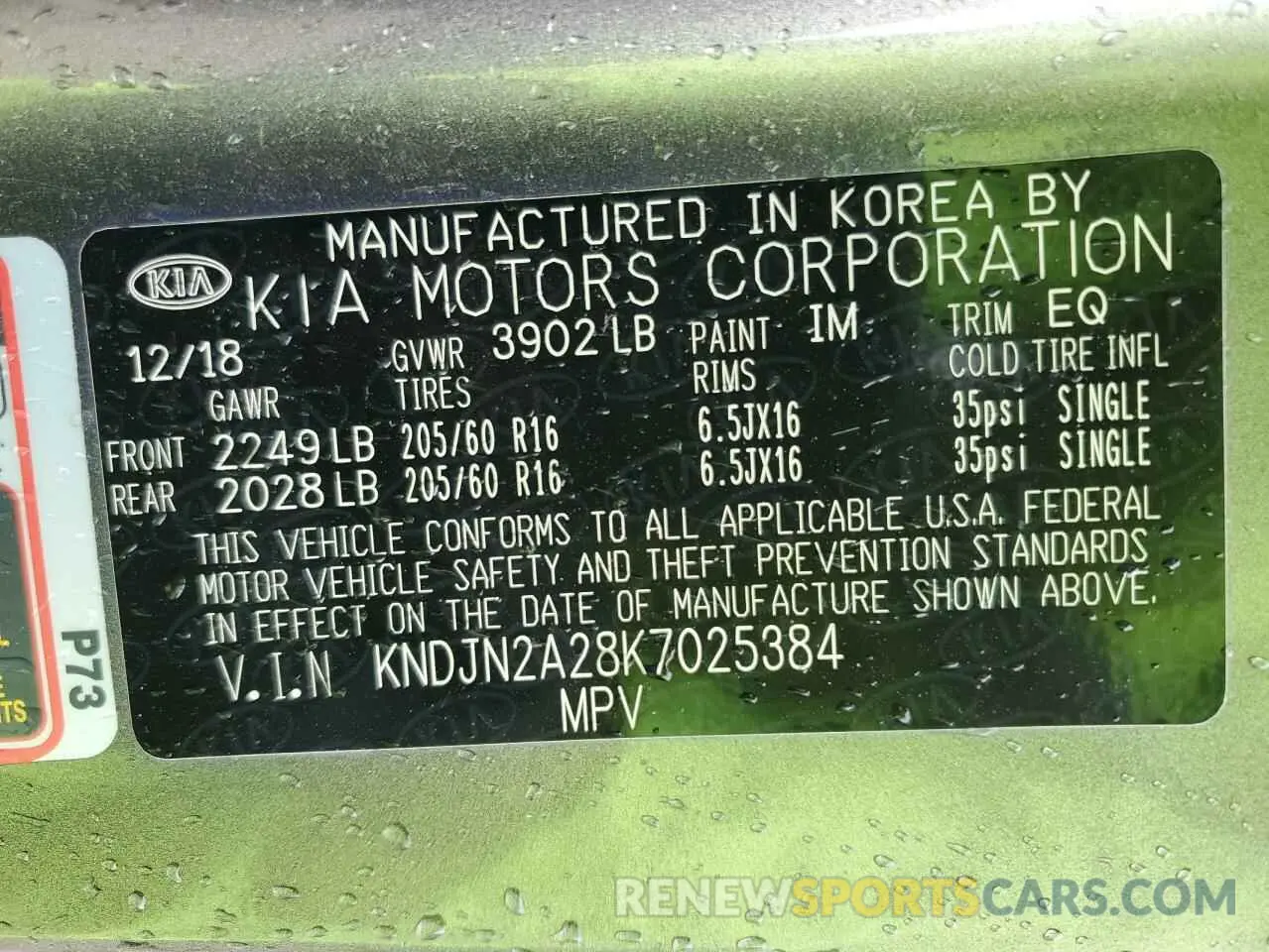 12 fotografías del automóvil dañado KNDJN2A28K7025384 KIA SOUL 2019
