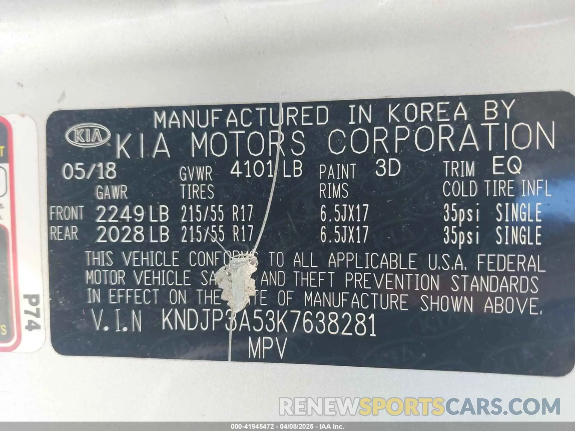 9 fotografías del automóvil dañado KNDJP3A53K7638281 KIA SOUL 2019