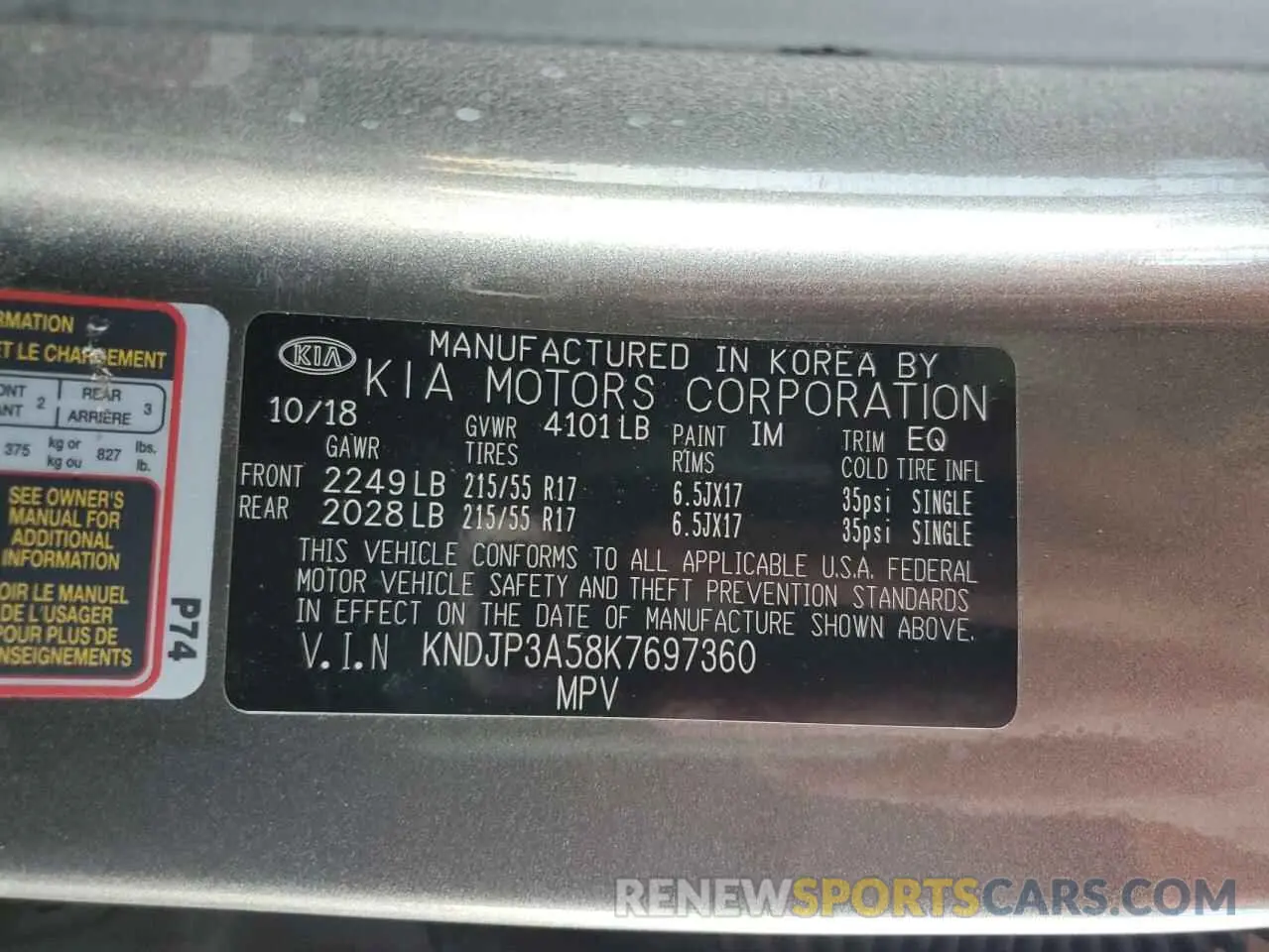 14 fotografías del automóvil dañado KNDJP3A58K7697360 KIA SOUL 2019