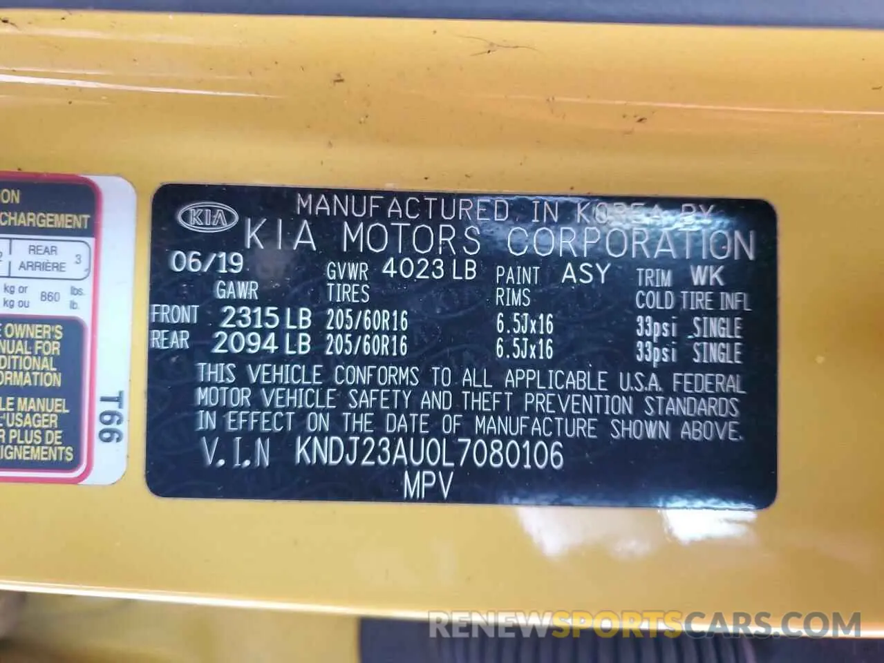 12 fotografías del automóvil dañado KNDJ23AU0L7080106 KIA SOUL 2020