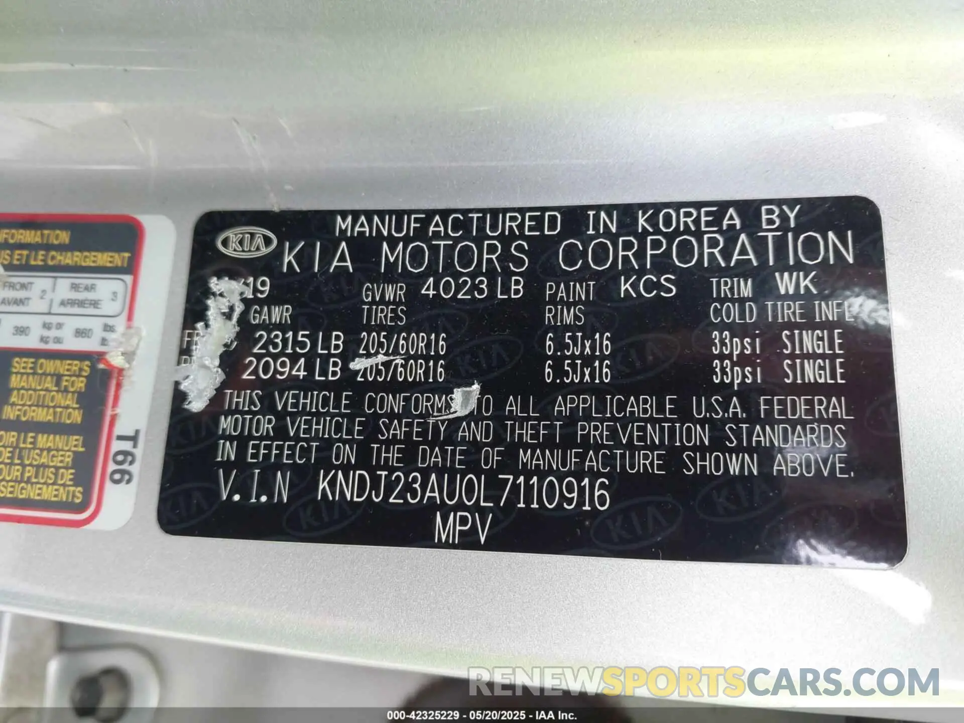 9 fotografías del automóvil dañado KNDJ23AU0L7110916 KIA SOUL 2020