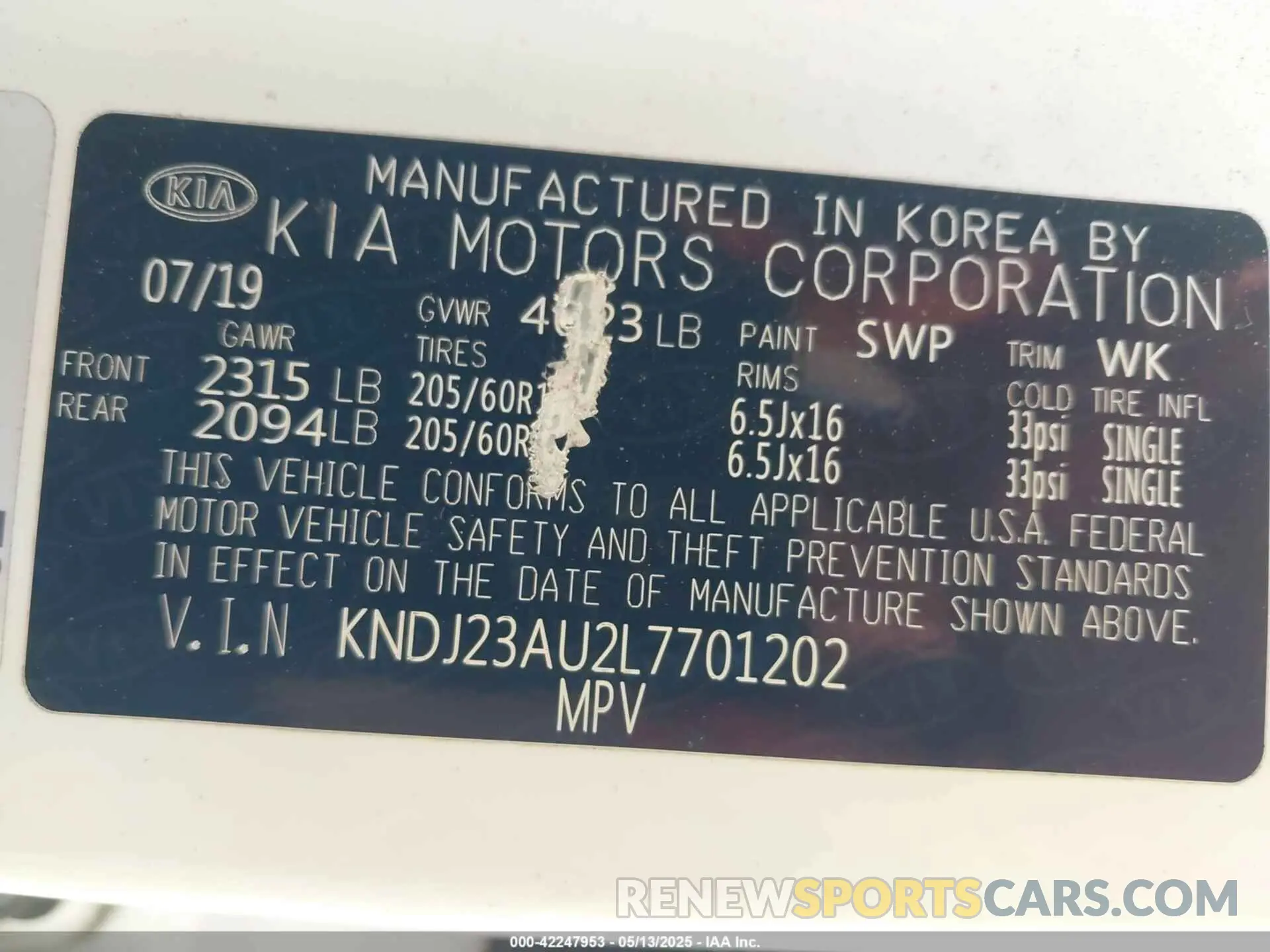 9 fotografías del automóvil dañado KNDJ23AU2L7701202 KIA SOUL 2020