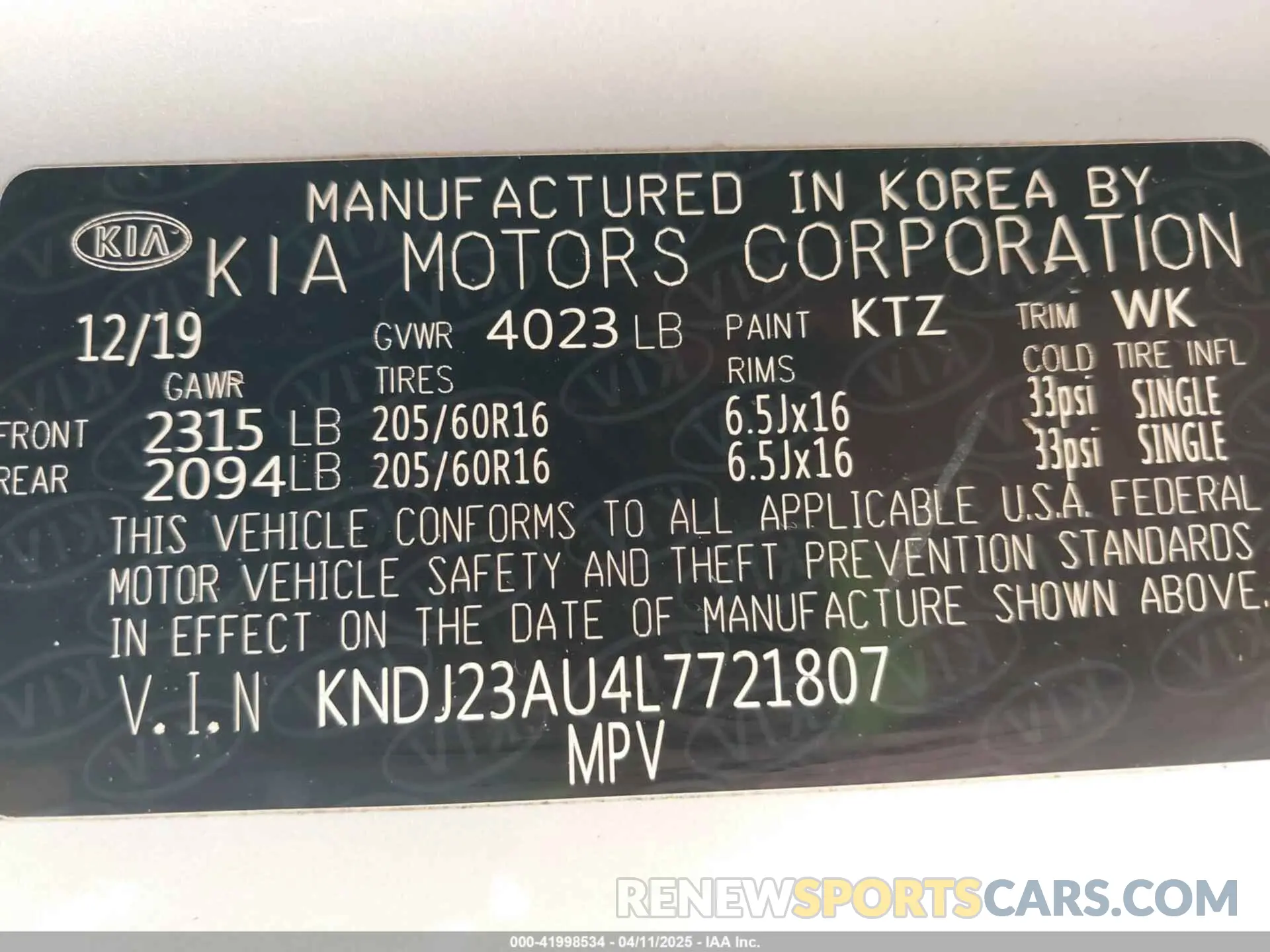 9 fotografías del automóvil dañado KNDJ23AU4L7721807 KIA SOUL 2020