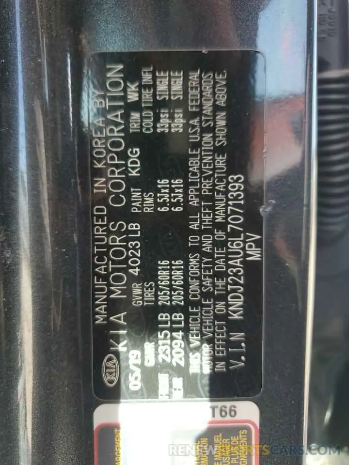 14 fotografías del automóvil dañado KNDJ23AU6L7071393 KIA SOUL 2020