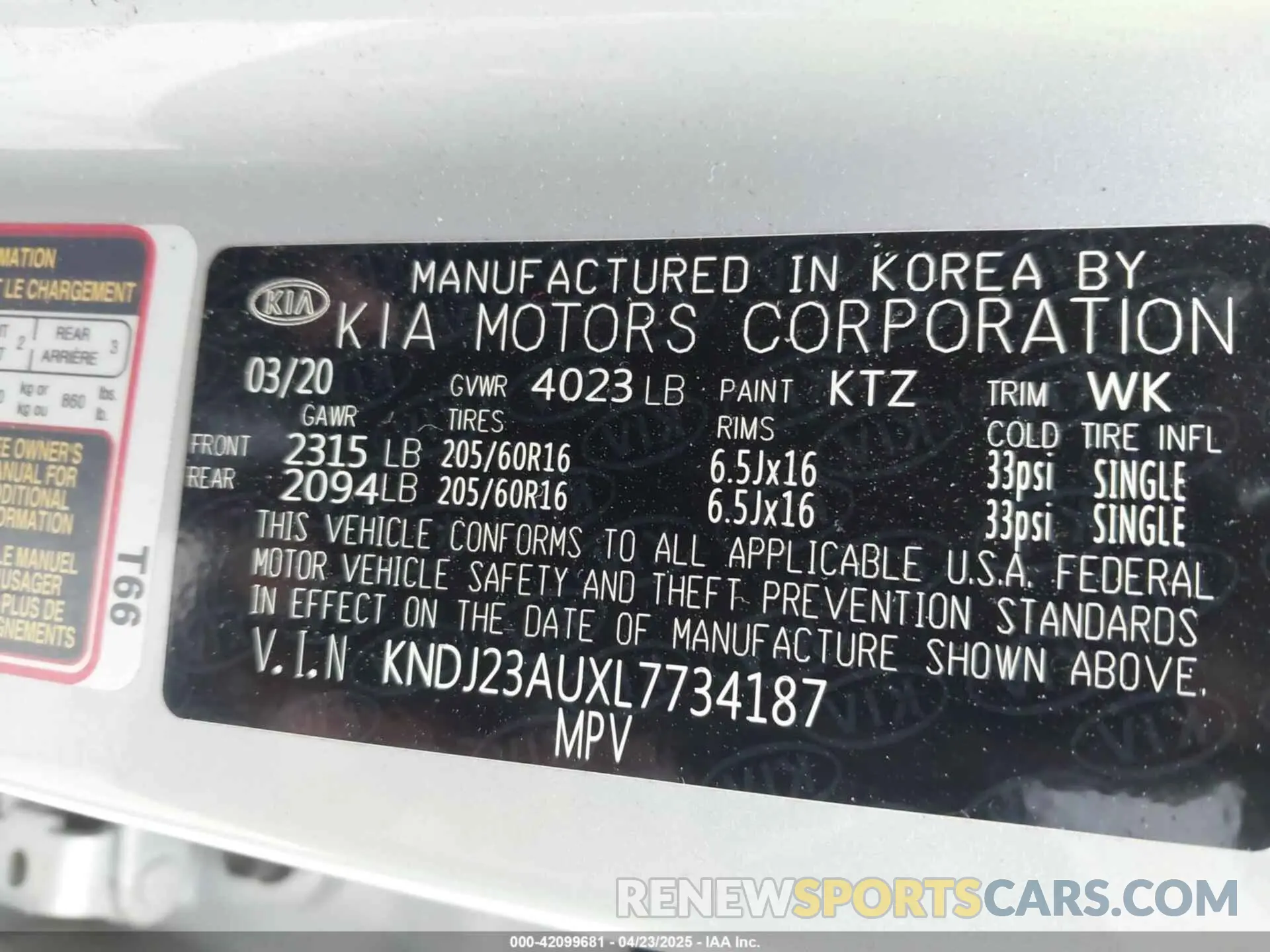 9 fotografías del automóvil dañado KNDJ23AUXL7734187 KIA SOUL 2020
