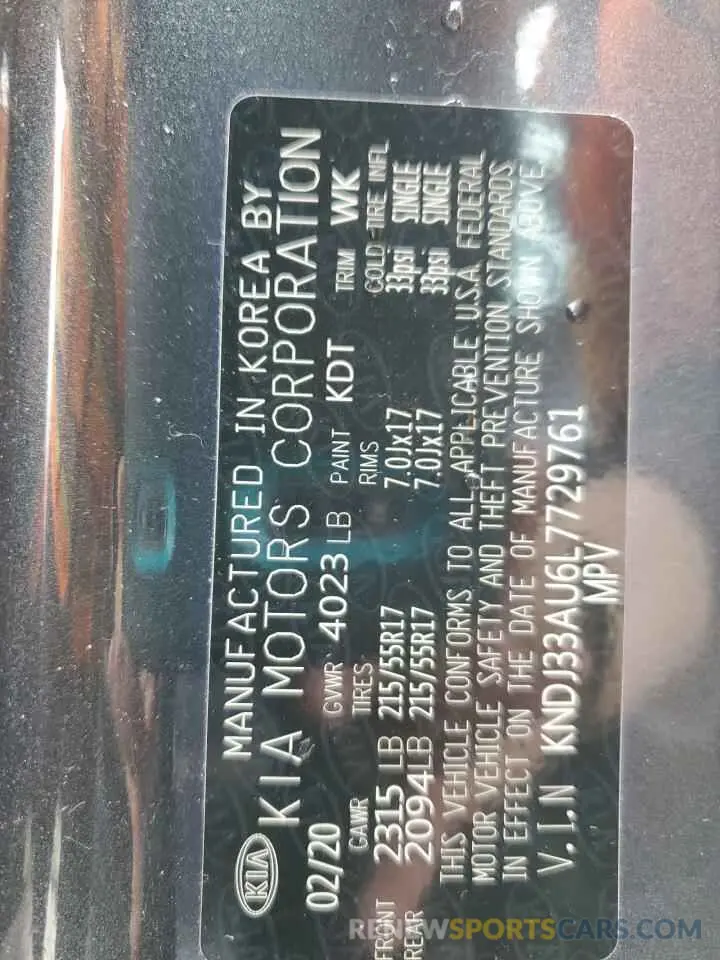 13 fotografías del automóvil dañado KNDJ33AU6L7729761 KIA SOUL 2020