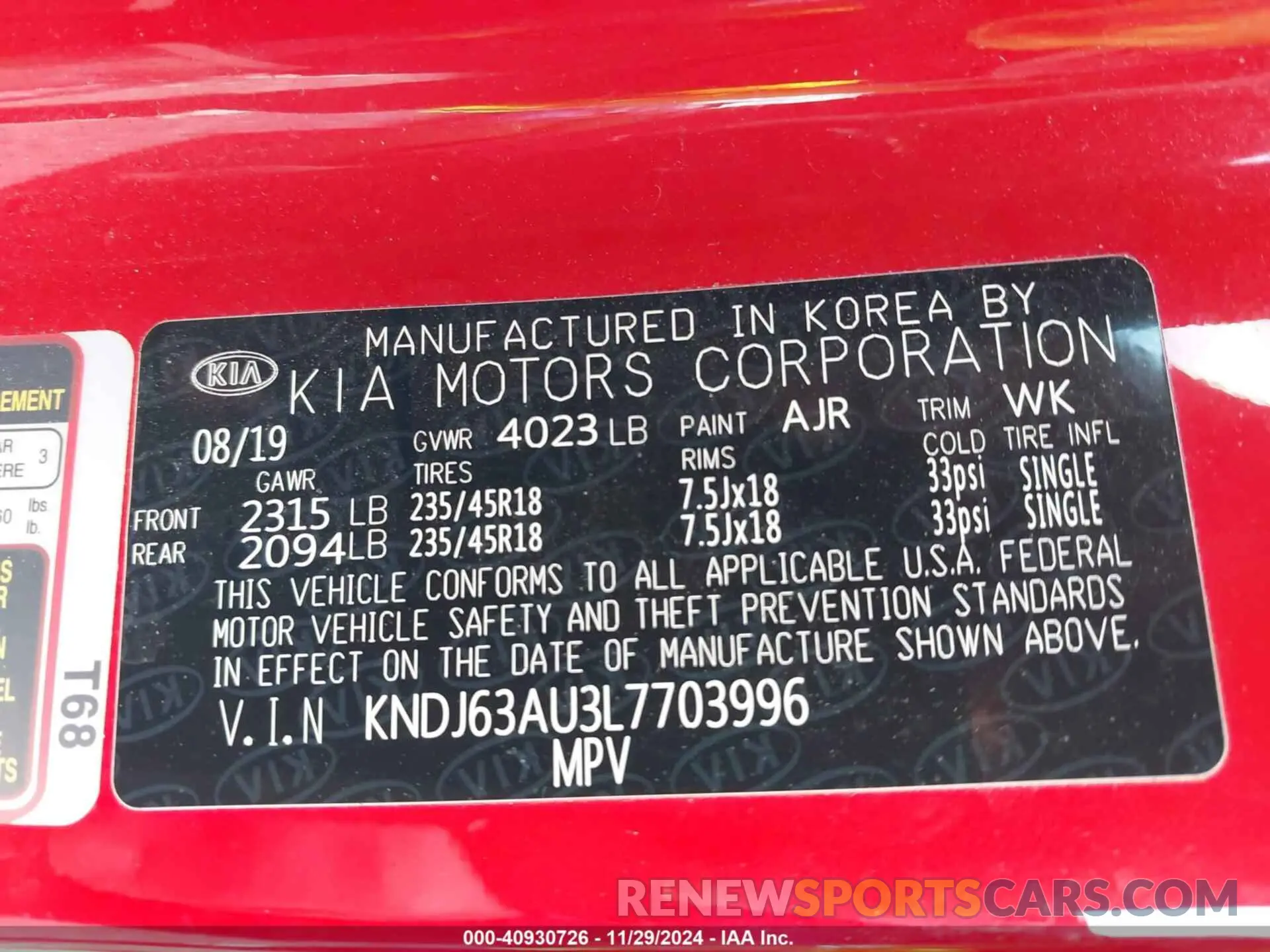 9 fotografías del automóvil dañado KNDJ63AU3L7703996 KIA SOUL 2020