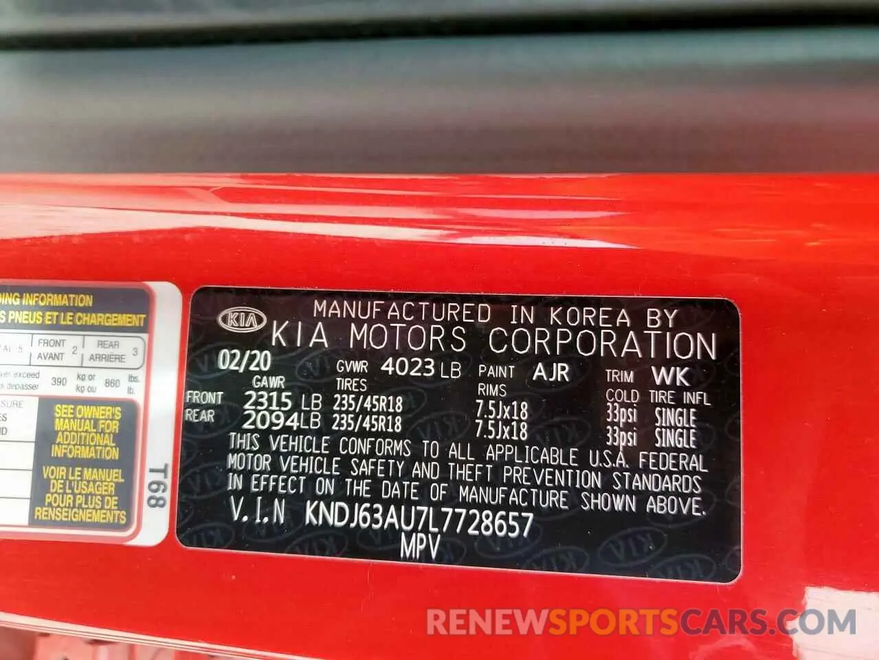 12 fotografías del automóvil dañado KNDJ63AU7L7728657 KIA SOUL 2020