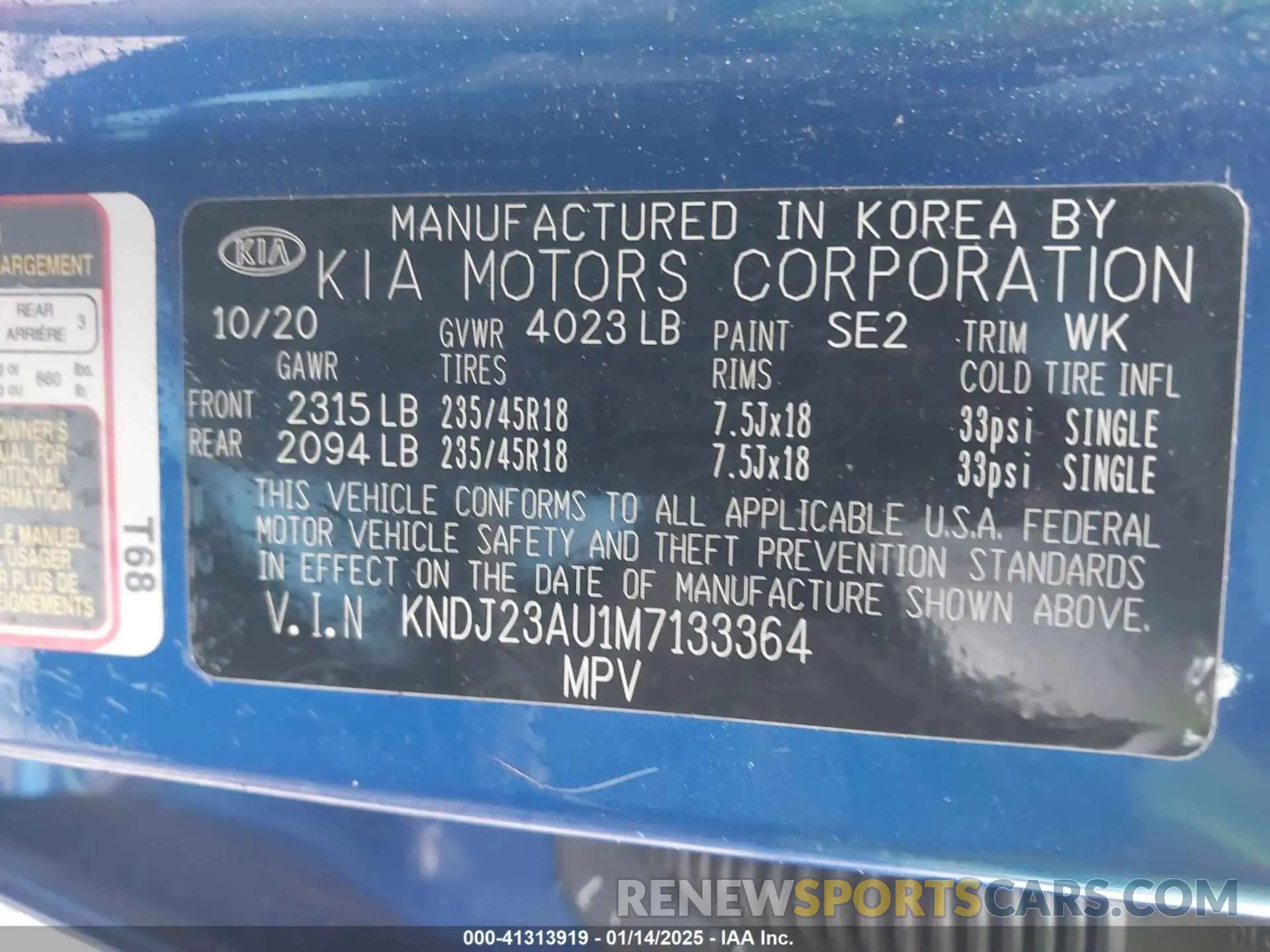 9 fotografías del automóvil dañado KNDJ23AU1M7133364 KIA SOUL 2021