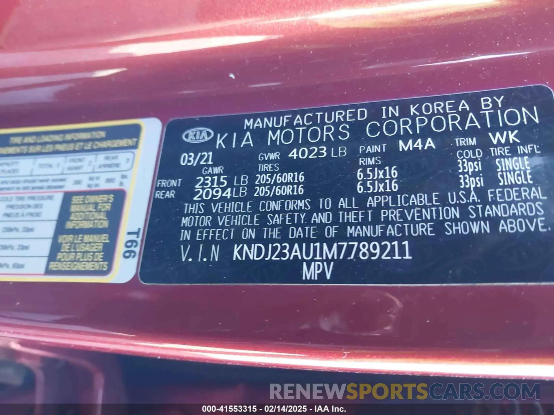9 fotografías del automóvil dañado KNDJ23AU1M7789211 KIA SOUL 2021